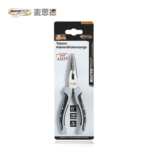 
MASTERPROOF German pointed-nosed pliers with tip pliers with teeth, tip pliers, wire breakers, fishing pliers 6 inches 15816:6 inch pointed-nosed multifunctional pliers