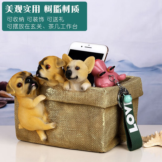 Feng Shui Pavilion kreative multifunktionale Tierkasten Ornamente Home Office Storage Box Cabinet Office Desktop Dekoration Dekoration Square Süßes Hundesteicher Box 16868n5