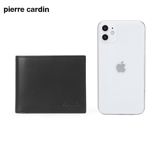 
Pier Cardin men's wallet short multi-purpose ticket clip wallet horizontal wallet Father's Day gift for dad men's gift black