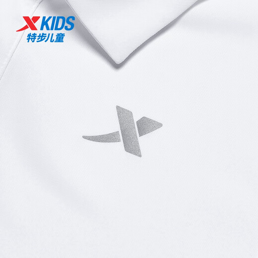 
XTEP (XTEP) children's clothing for boys and girls soft and comfortable lapel short-sleeved POLO shirt pearl white 150