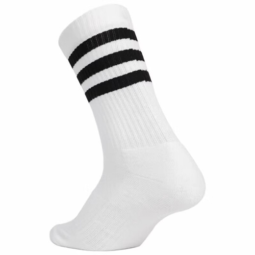 阿迪达斯 （adidas）男女经典三条纹运动白袜3S CSH CRW1P休闲训练运动袜 FH6628 FH6628 M