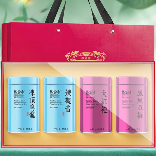 福茗源茶叶 特级四大乌龙茶500g 2025新茶铁观音冻顶乌龙单枞大红袍礼盒