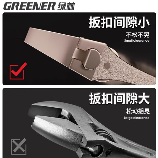 GREENER black nickel adjustable wrench multifunctional household universal adjustable wrench 8-inch open bathroom wrench adjustable wrench