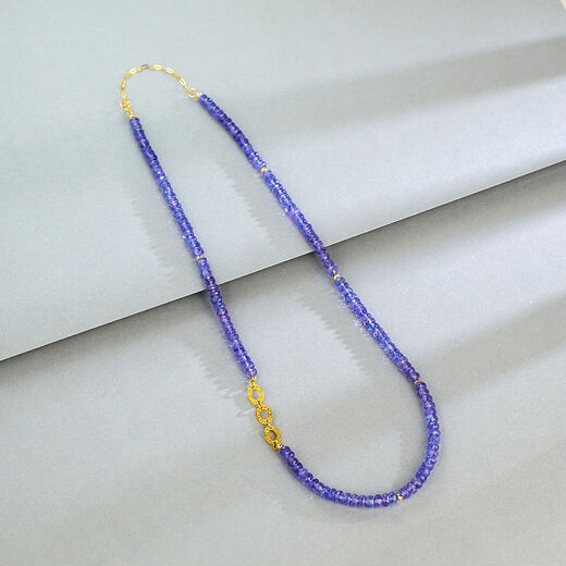 Lie Rui Tanzanite Necklace High-Looking Ethnic Style White Beaded Clavicle Chain 2024 New Style Gift for Girlfriends Niche Tanzanite Necklace