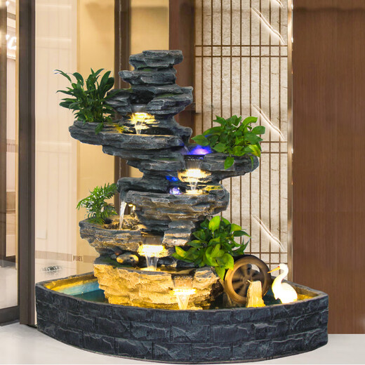 
Customized living room company corridor garden courtyard rockery flowing water fountain fish pond landscape water scenery Fengshui wheel 5009B 116*116*128cm