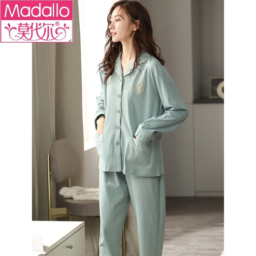 
Modal pajamas for women spring and autumn pure cotton long sleeve women thin 2025 new autumn cardigan lapel home clothing set XEQ1105 women pure cotton long sleeve pajamas 3XL (180): Suitable for 160-180Jin [Jin equals 0.5 kg] wearing