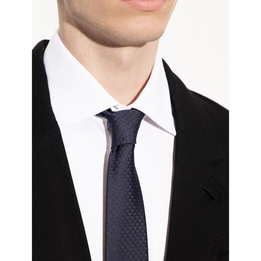 阿玛尼（ARMANI）领带 新款男士鹰标图案真丝领带 夜蓝色340075 CC113 36