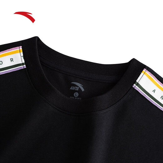 
Anta Rainbow Sports Set Women's Summer Short Sleeve Round Neck Shorts Loose T-shirt Women's Casual Set