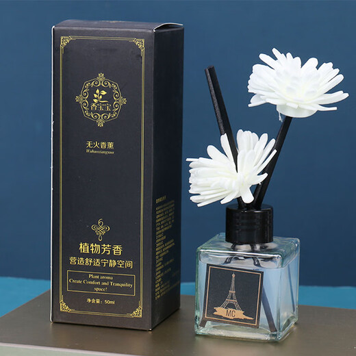 Small square bottle 50ml fire-free air freshener, long-lasting room essential oil fragrance, special for bedroom and bathroom, same style 10, osmanthus fragrance 2 bottles, 50ml/bottle