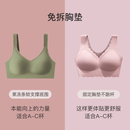 莫代尔内衣女妈妈无痕背心式无钢圈聚拢中老年人妇女收副乳大胸显小文胸 布朗灰裸感浪花背心款 L 建议95-115斤36/80