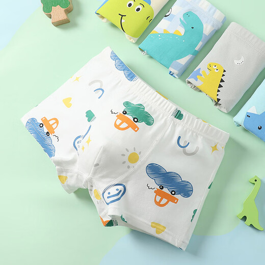 Fenton Ke'an children's underwear, type A baby cotton, 7A antibacterial, 5 pairs of boys' cartoon boxer briefs, 100 cotton crotch