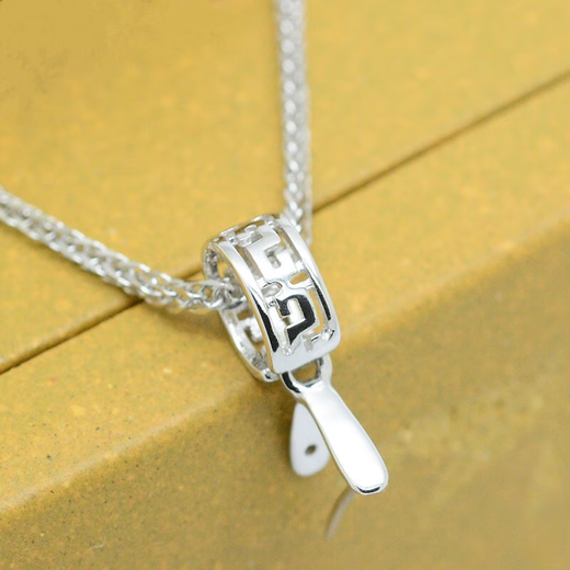 18K gold pendant buckle double-sided S-shaped jade pendant gold melon seed buckle wholesale beeswax pendant clip buckle 18K gold