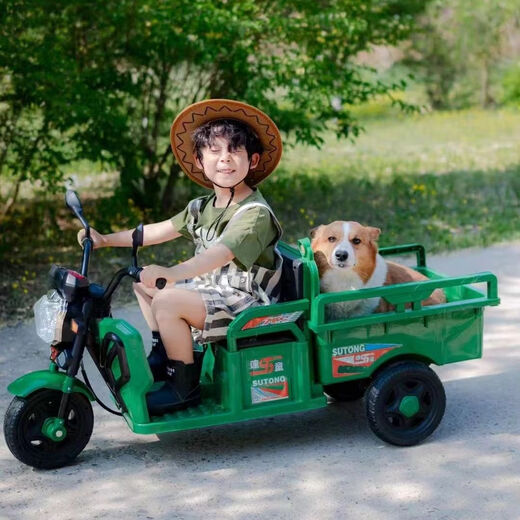 Speed ​​Children's Electric Tricycle's Children's Remote Control Toy to Toot Double-personne pour la voiture pour enfants RECHARGAGE VOITURE DU TOT BETT TOY TOT GEM BLUE + ELECTRIC DRIVE + ÉDUCATION PARTIEL