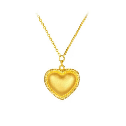 Yage Hongtai light and shadow gold flash gold-plated pendant necklace for women 5G craft love pendant necklace simulated gold jewelry love necklace about 3g