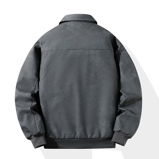 Nasa Marvel Jacke Frühling und Herbst Herren neue Lederjacke Lose lässig vielseitig schwarz grau l