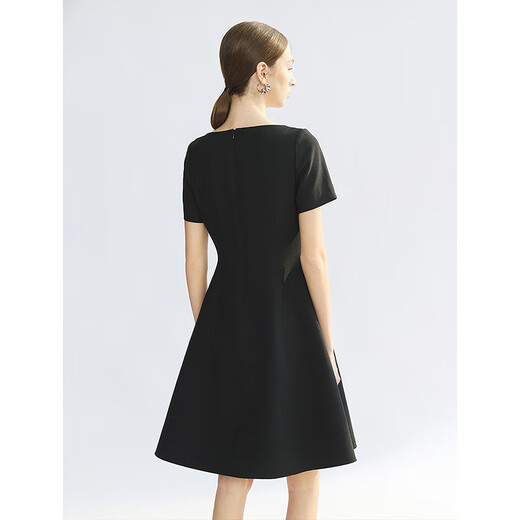 NOUVEAU TEMPERMENT A-LINE A-LINE DE LANGZI DE LANGZI Unique HEPBURN HEPBURN French Kochi Robe Black L