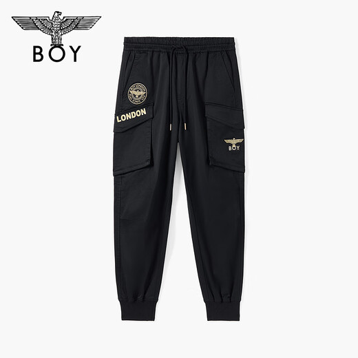 BOY LONDON spring couple style large pocket trendy casual workwear woven trousers N34900 black L