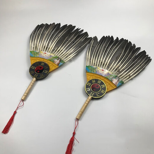 Zhizhou Zhuge Kongming fan large feather fan Bagua Zhuge Liang goose feather fan craft fan handmade dance