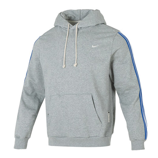 
Nike couples sweatshirt men's and women's autumn and winter running training sportswear hooded plush plush thickened warm pullover HJ3882-063 grey inner lining S