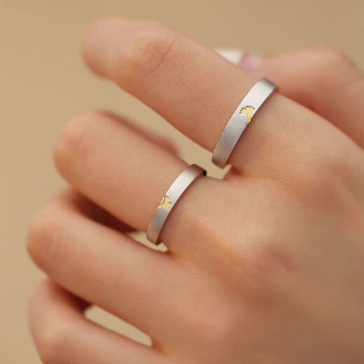 MZMZ Platinum Little Lucky Couple Ring PT950 Platinum Ring Pair of Rings Valentine's Day Birthday Gift for Girlfriend Light Luxury-Little Lucky Couple Live Ring