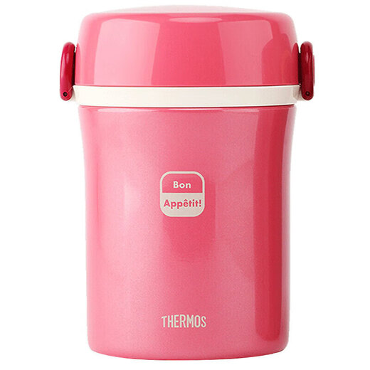 Thermos' new JBC-801 portable thermal bucket for children, infants and students, stainless steel thermal insulation lunch box, school lunch box, JBC-801 light pink, very small capacity, 3 layers, 690ml