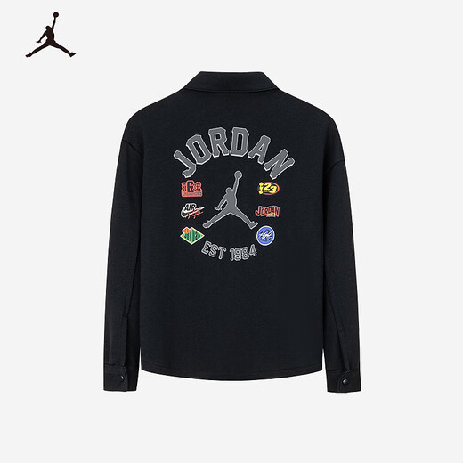NIKE JORDAN Nike AJ children's shirt 2025 spring new comfortable terry children's long-sleeved shirt black 120/60(6)