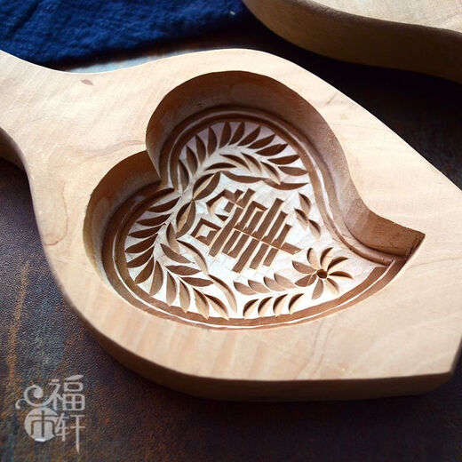 Zhenzao wooden large pattern Chinese New Year steamed bun mold handmade birthday peach steamed bun grinding tool birthday rice cake pasta raw pear wood lucky peach diameter 9cm about 100g