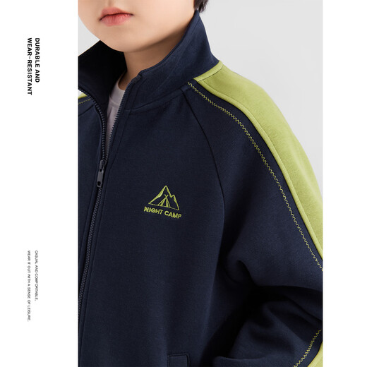 
Zuoxi boys autumn clothes children's sports suit spring and autumn jacket 2025 new boy handsome clothes Navy blue 130