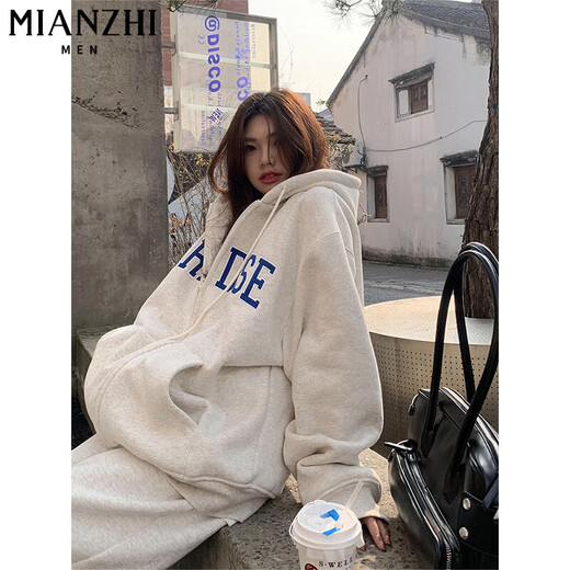 棉致重磅连帽卫衣女春秋冬季新款美式宽松韩版加绒山东即墨开衫外套 844黑色【常规高品质31.5】 3XL 140-160斤