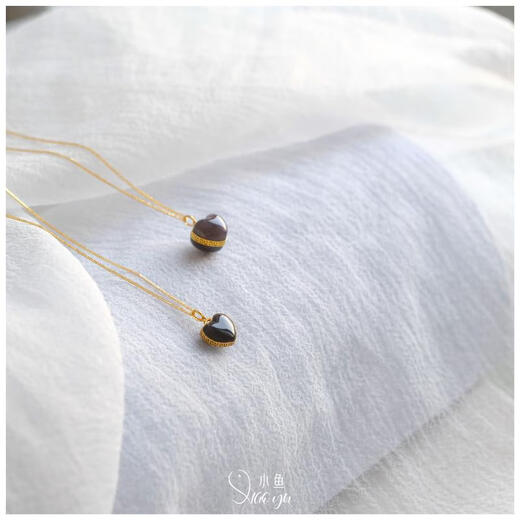 Junbu Hetian jade design small love pendant thick smoke purple imperial purple thick love mini non-ink jade 18K heavy gold thin version small love