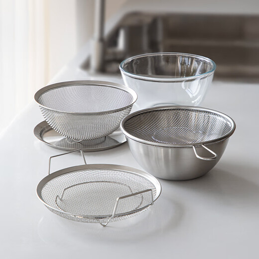 Frost Mountain Matryoshka Basin 304 Stainless Steel Kitchen Dish Basin Drain Basket Vegetable Basin Beating Eggs and Noodles Draining Oil Strainer *Manager's Kitchen Cooking 6-piece Set