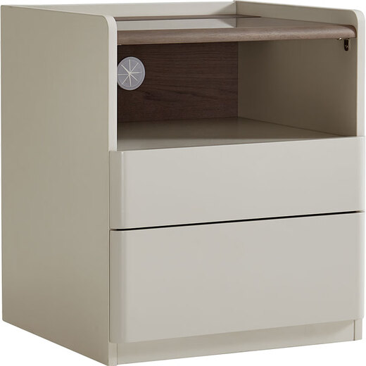 Lin's Home Italian-style smart bedside table rechargeable multi-functional bedside small storage rack bedroom Lin's Wood Industry RD2B regular style | floor-standing bedside table