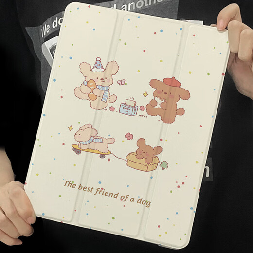 Applicable protective cover 5 cute puppy 2025 new 10th generation three-fold 11 all-inclusive 8/9 transparent transparent [P6231 little kitten] three-fold + pen slot iPad2022 (10.9 inches) 10th generation