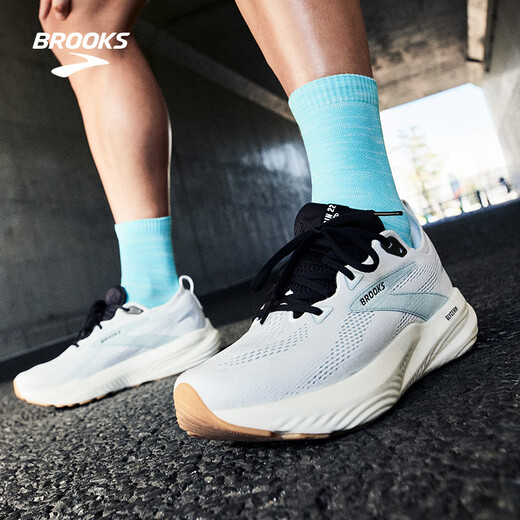 布鲁克斯（BROOKS）男子透气缓震跑鞋Glycerin 22甘油22 光亮白/冬季蓝/黑色 43 