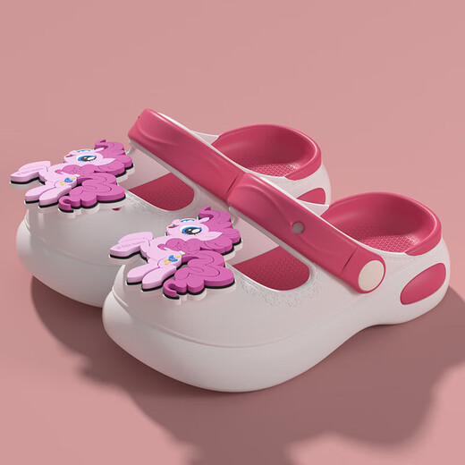My Little Pony EVA children's slippers and sandals for girls and babies, non-slip soft soles for indoor and outdoor wear, white 21, inner length 20CM, suitable for sizes 32-33