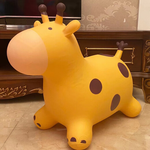 
Yusenyi children inflatable jumping horse enlarged and thickened baby music jumping deer elf jumping horse toy kindergarten ordinary horse color random pump