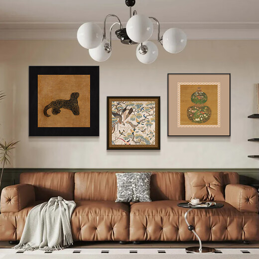 Yi Huanyu French Chinese style medieval retro Sanyu art niche high-end living room decoration painting sofa background wall hanging painting