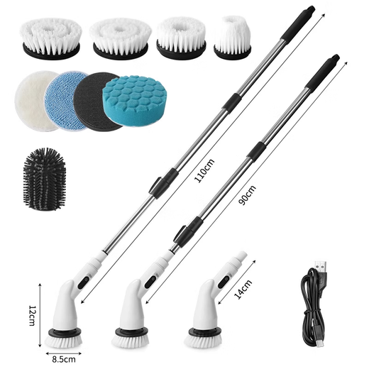 JCZS German quality electric mop 2025 new fully automatic lazy electric mop household sassafras window glass floor cleaning electric mop electric cleaning brush + adjustable length 8 brush heads