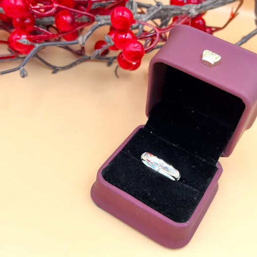 Qiuyu 9999 Pure Silver Lucky Cat Ring Women's Lucky Ring Transfer Index Finger National Trendy Birthday Chinese Valentine's Day Gift Lucky Cat Pure Silver Ring Exquisite Gift Box