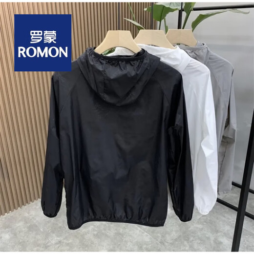 ROMON sun protection clothing for men and women, new style for couples, isolation UV ice silk, thin, slim, breathable fishing outdoor jacket, black L