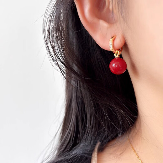 Idel red New Year ear clips without pierced ears for women new style new temperament personalized earrings retro mosquito coil ear jewelry E3855 rhinestone New Year ear clips