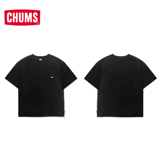 Chums Qiaqia Bird Outdoor Sports hommes et femmes classiques Classic Heavy Coton Heavy T-shirt Breft à manches courtes CH01-2601 Black CH01-2601-K001 M