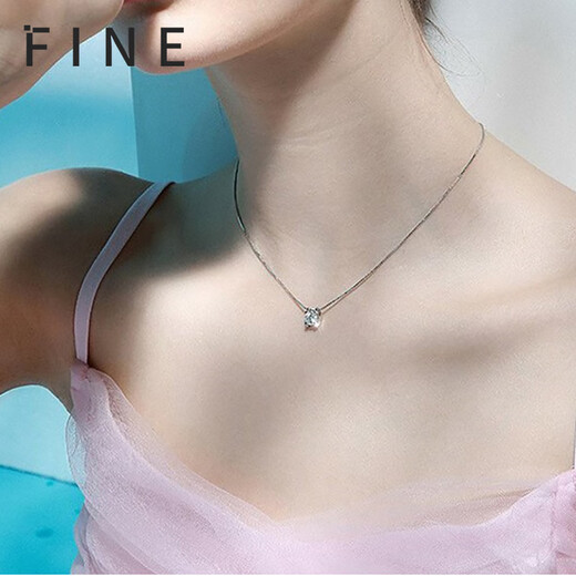 Micro-gift 18k gold diamond necklace simple 1 carat single diamond moissanite bull head pendant alloy temperament clavicle chain gift LC/flawless under the mirror Add to shopping cart and contact customer service SF D-E/extreme