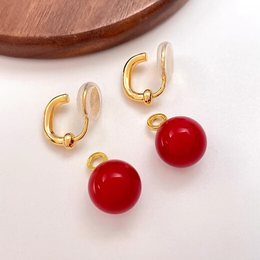 Idel red New Year ear clips without pierced ears for women new style new temperament personalized earrings retro mosquito coil ear jewelry E3855 rhinestone New Year ear clips