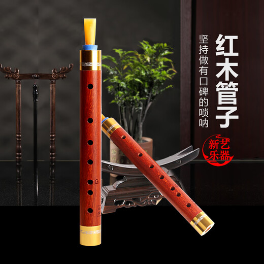 Yuelv professionelles Mahagoni-Blasinstrument mit einem Rohr für Anfänger und Erwachsene zum Spielen von Tränengasrohr und Blasinstrument. Große G-Taste + 8 tolle Geschenke. Empfohlen für Anfänger.