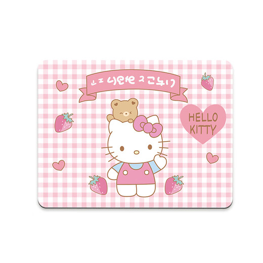 弗烟凯蒂猫Hello Kitty鼠标垫小号卡通可爱女生粉色可定制电脑键盘垫 四宫格-KT猫【BI-844】 26厘米*21厘米*3mm厚度