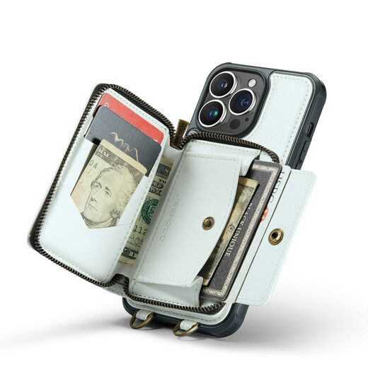 
Huaqiangbei Digital is suitable for Apple 14 mobile phone case 15 bracket lanyard wallet iphone16ProMax card change card bag 13 leather black iPhone16plus