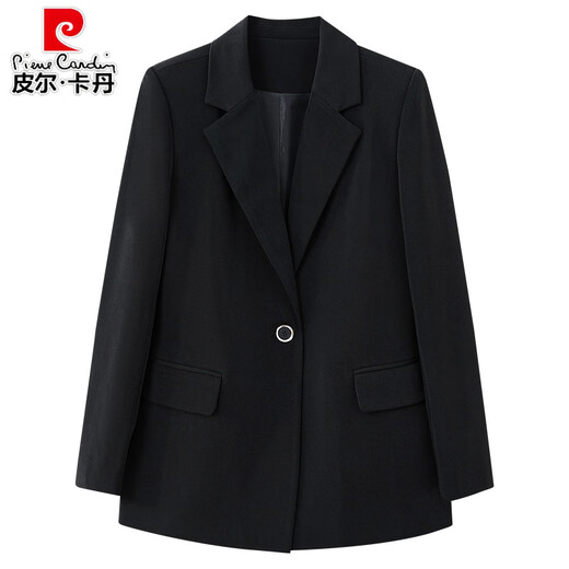 Pierre Cardin plus size plus size professional women's suit, fat, high-end, slim, interview formal suit, spring and autumn work clothes, black jacket XL 120-140Jin Jin is equal to 0.5 kg
