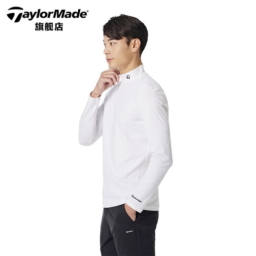 Taylormade泰勒梅高尔夫服装男士2025新款春秋防风保暖golf上衣长袖打底衫 M13118 白色 L