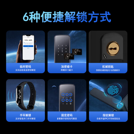Weiheng fingerprint lock smart door lock B&B apartment password lock entry door smart lock anti-theft door electronic lock including installation